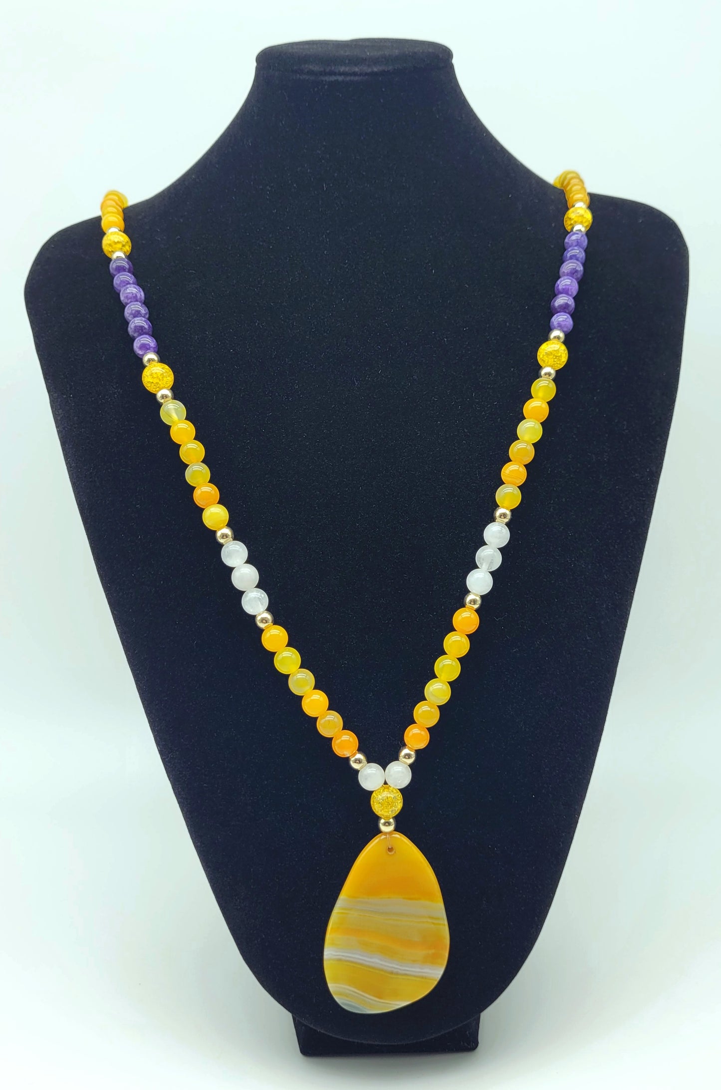 Solar Power Mala Necklace and Bracelet Set