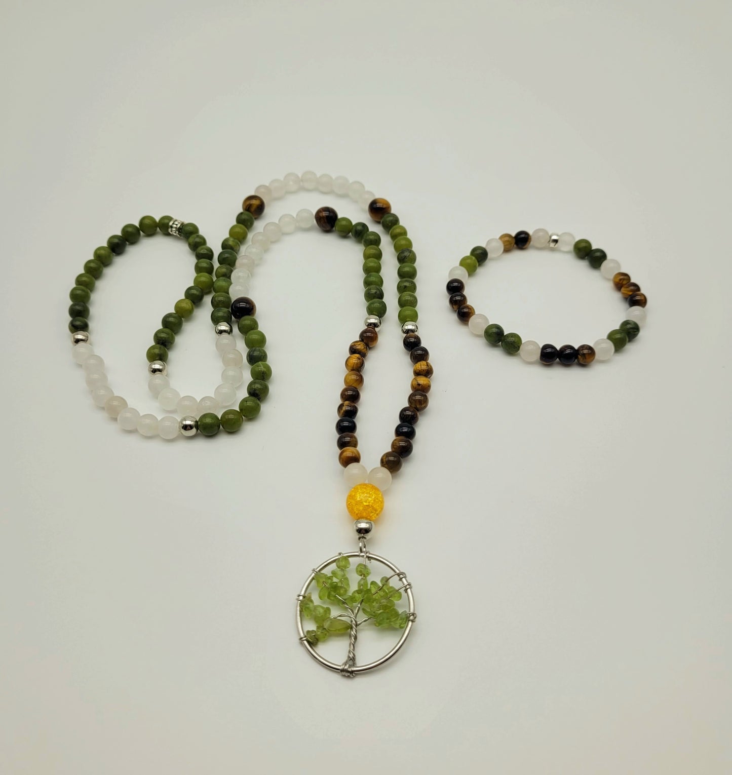 Raise Your Vibration Mala Necklace and Bracelet Set