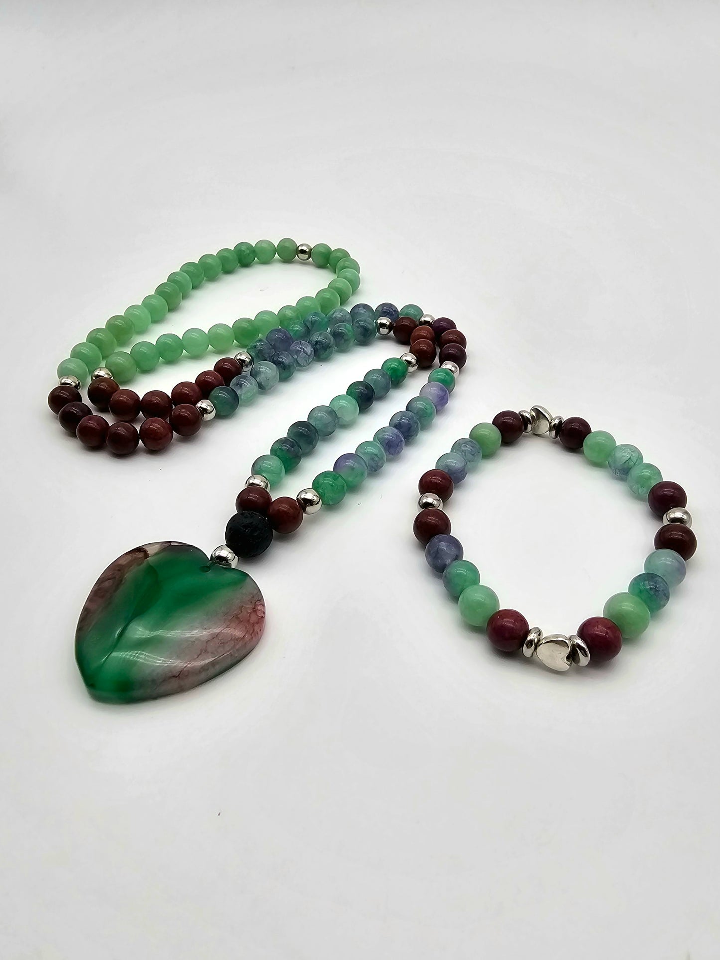 Open Your Heart Mala Necklace and Bracelet Set
