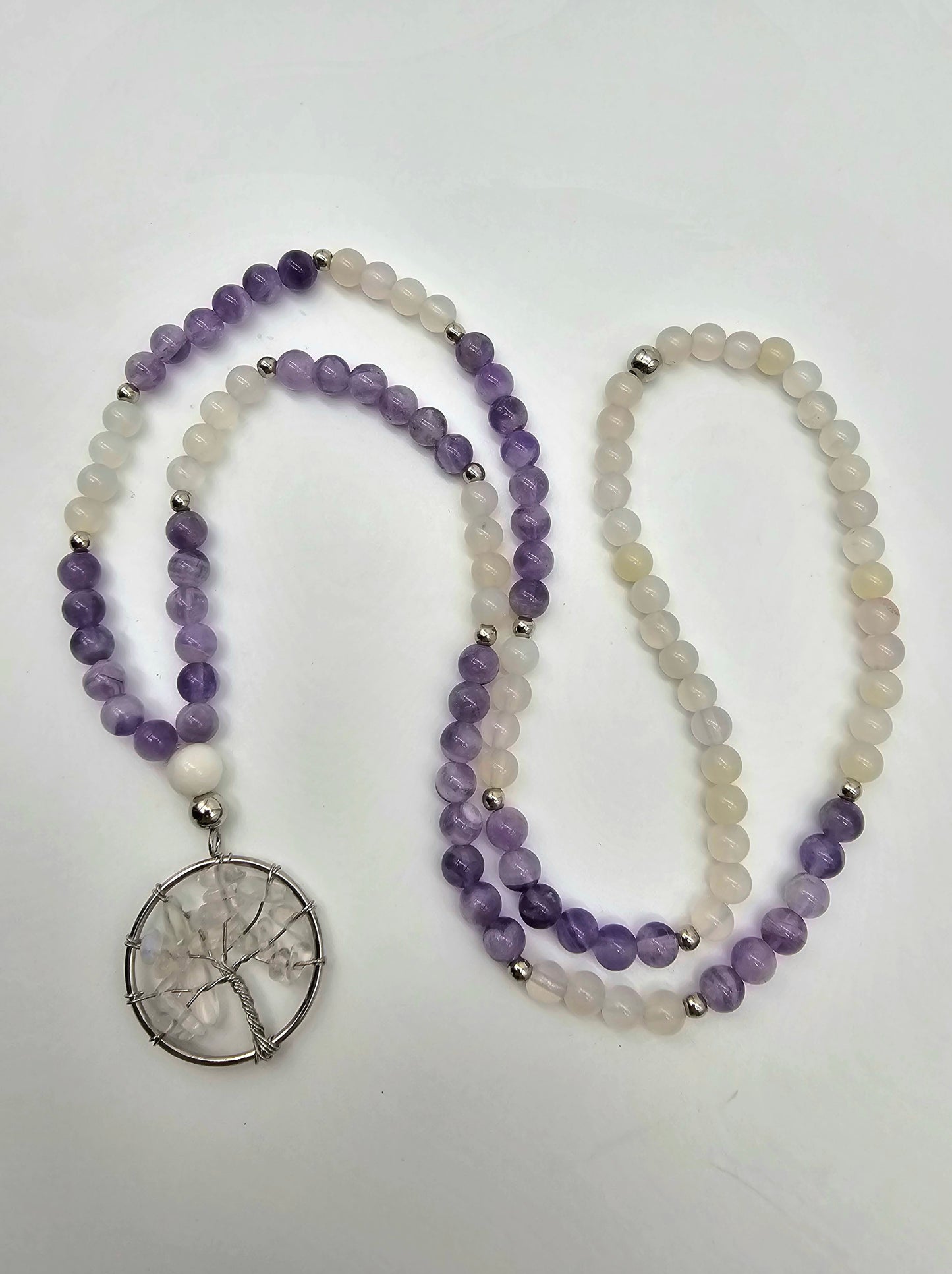 Purple Purify and Protect Mala Necklace and Bracelet Set
