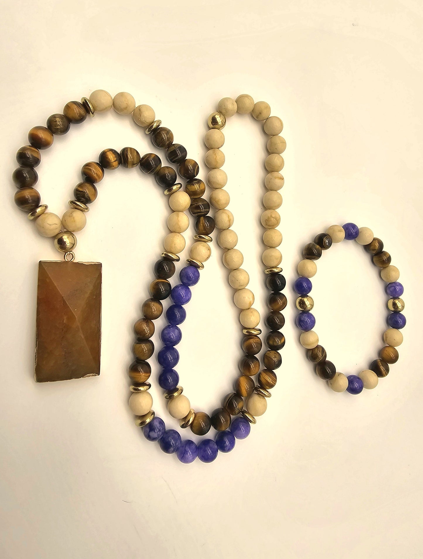 Amethyst and Tigers Eye Motivation Bracelet