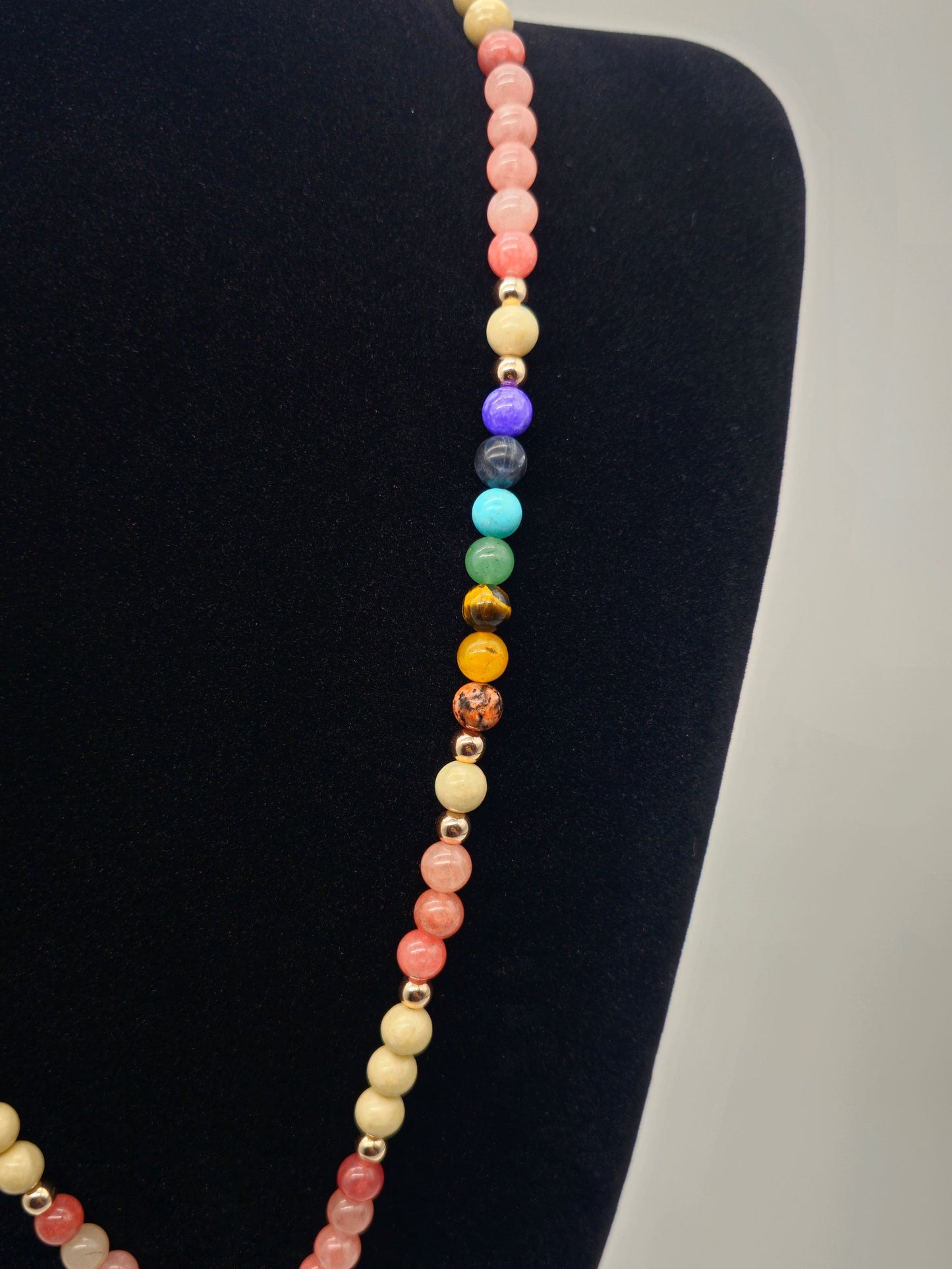 Chakra Pink Jade Mala Necklace and Bracelet Set