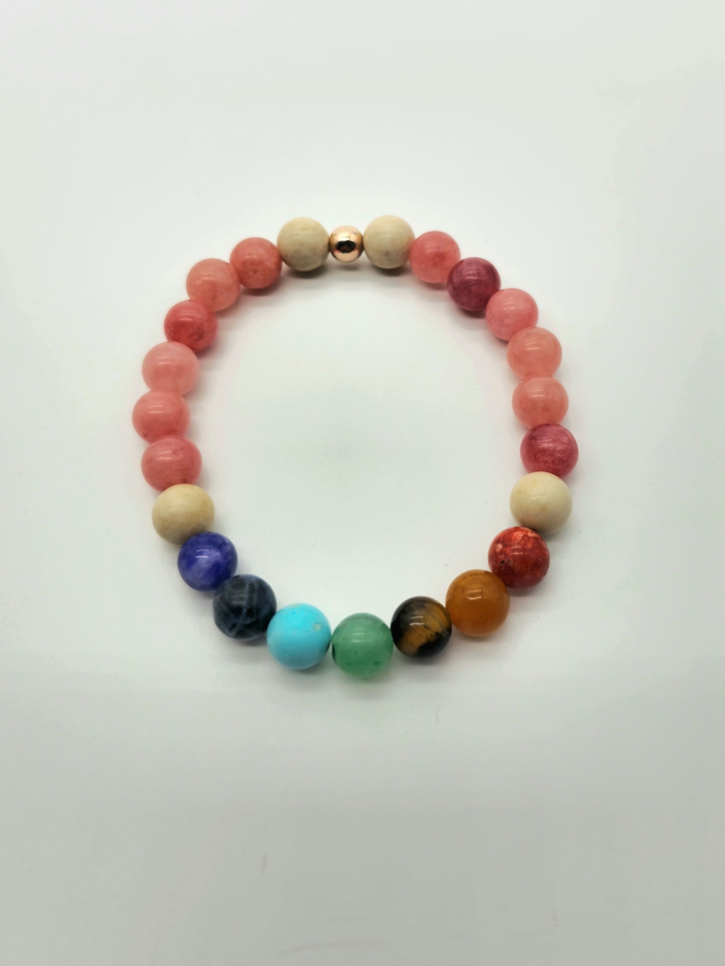 Chakra Pink Jade Mala Necklace and Bracelet Set
