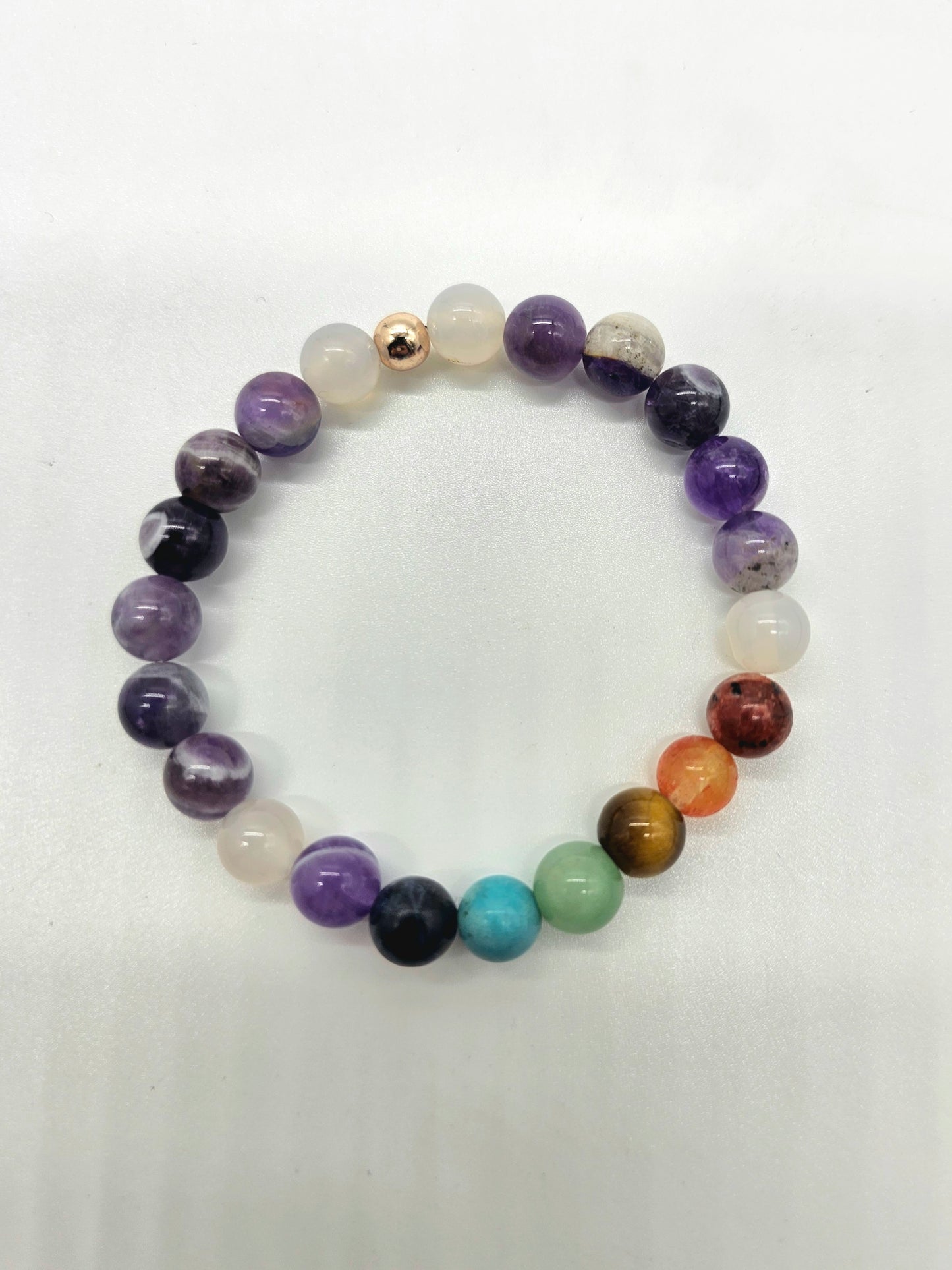 Chakra Amethyst Mala Necklace and Bracelet Set