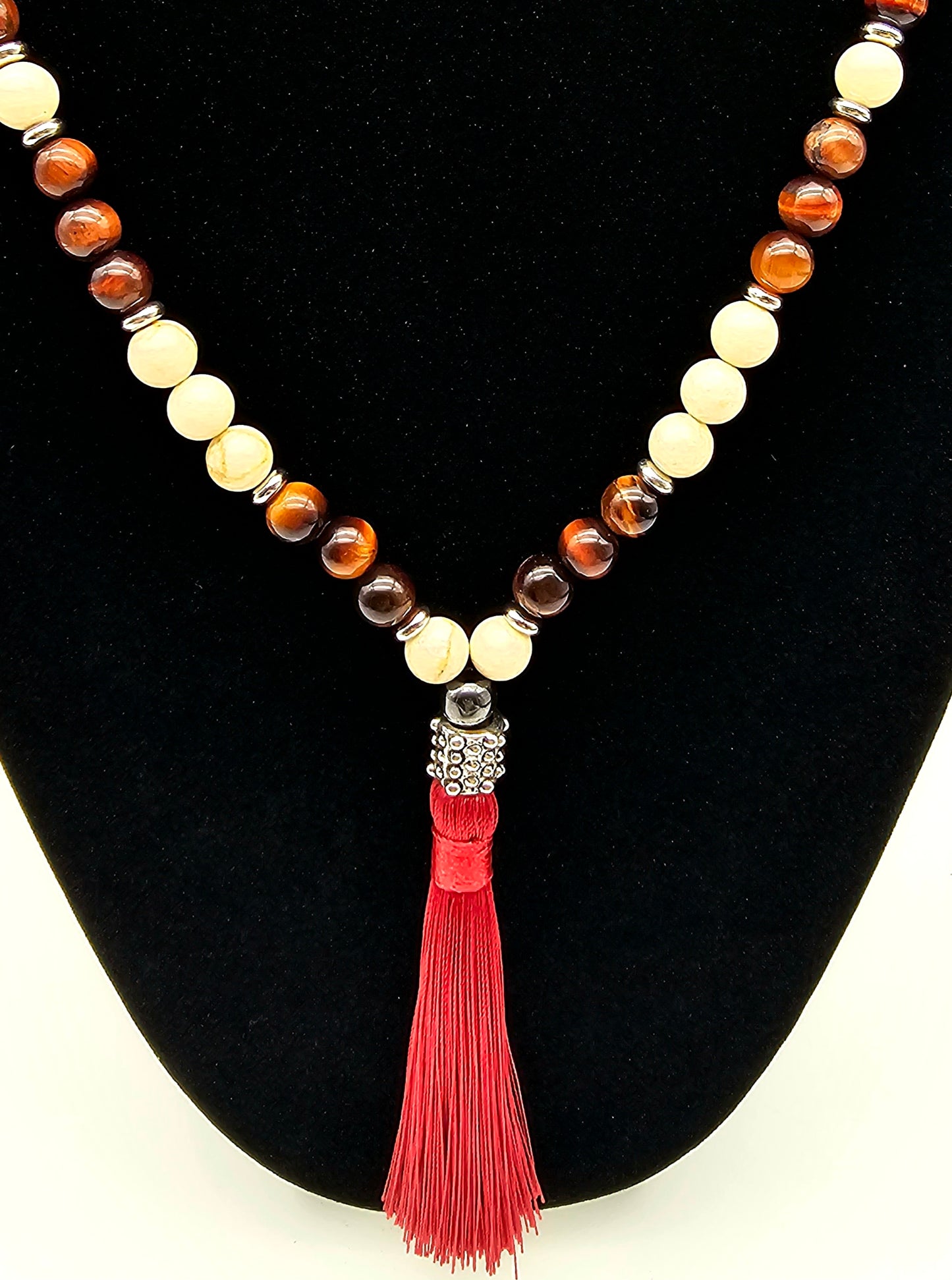 Red Tigers Eye Traditional Mala and Bracelet Set