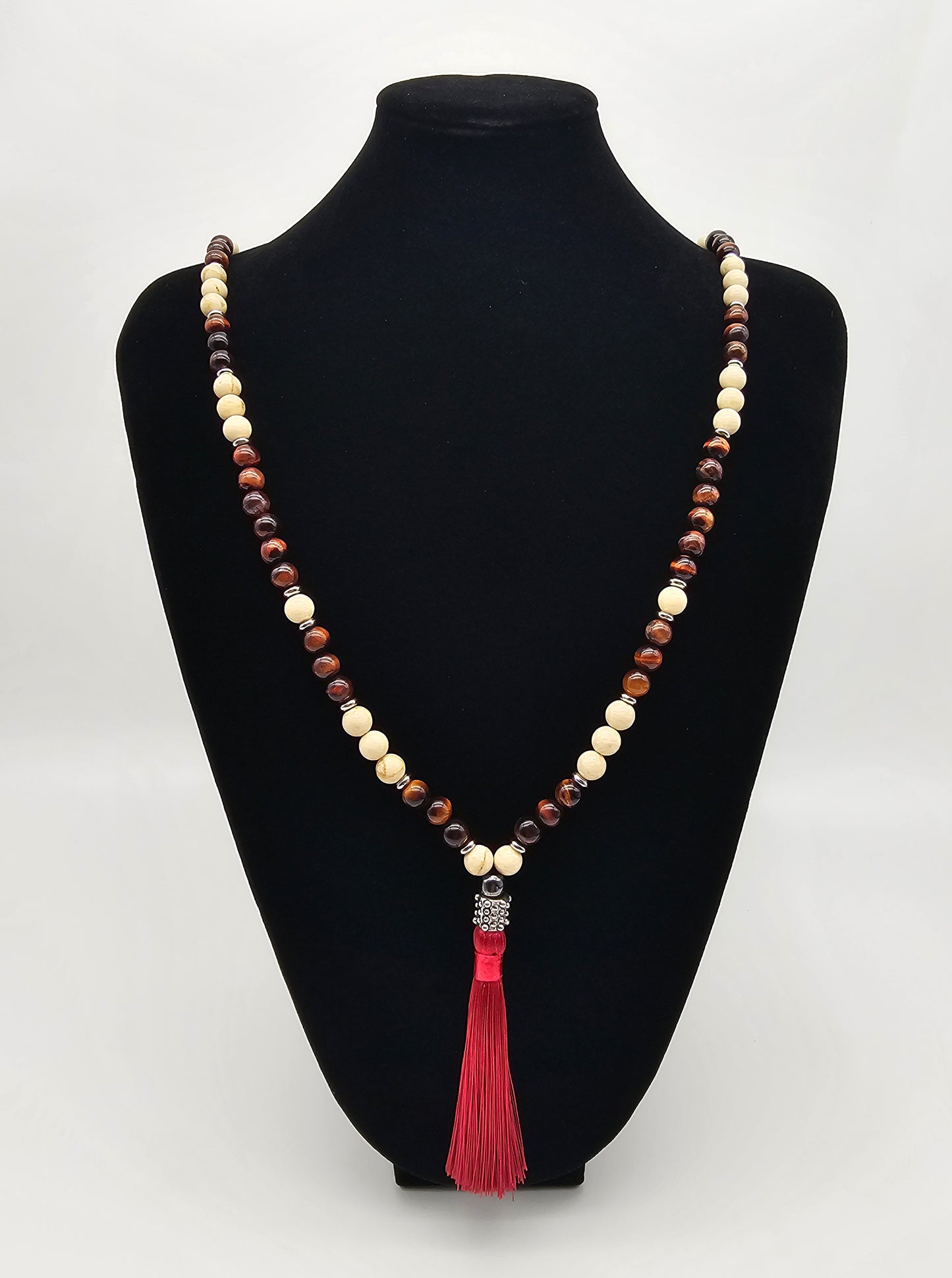 Red Tigers Eye Traditional Mala and Bracelet Set
