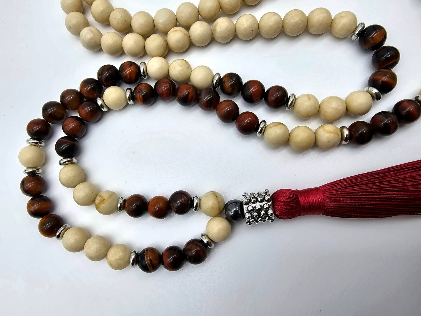 Red Tigers Eye Traditional Mala and Bracelet Set